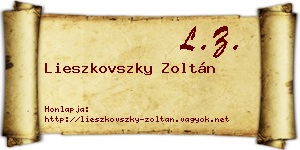 Lieszkovszky Zoltán névjegykártya