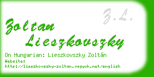 zoltan lieszkovszky business card